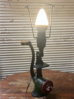 Vintage Cast Iron Keystone Grinder Lamp